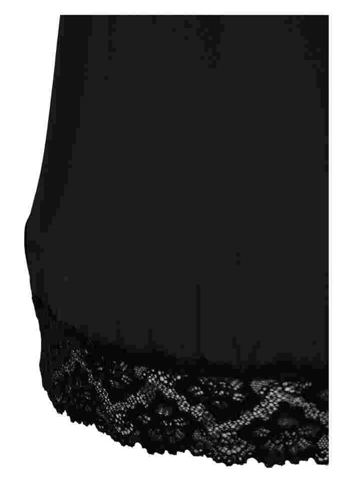 Nachthemd mit Spitzendetails, Black, Packshot image number 3