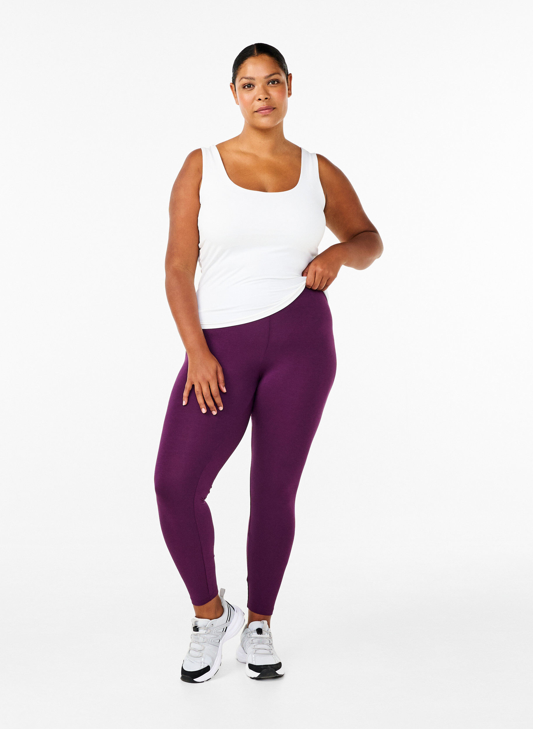 ZizziBasic Leggings aus Viskose, Lila, Model image number 1