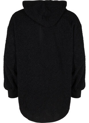 Fleece-Anorak mit Kapuze und Taschen, Black, Packshot image number 1