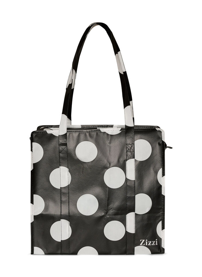 Einkaufstasche mit Rei&szlig;verschluss, Schwarz, Packshot image number 1