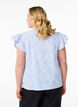 Ärmellose Bluse mit Streifen und Blumendruck, Blau, Model image number 2