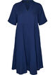 Midikleid in A-Linie aus Baumwoll-Musselin, Blau, Packshot image number 0