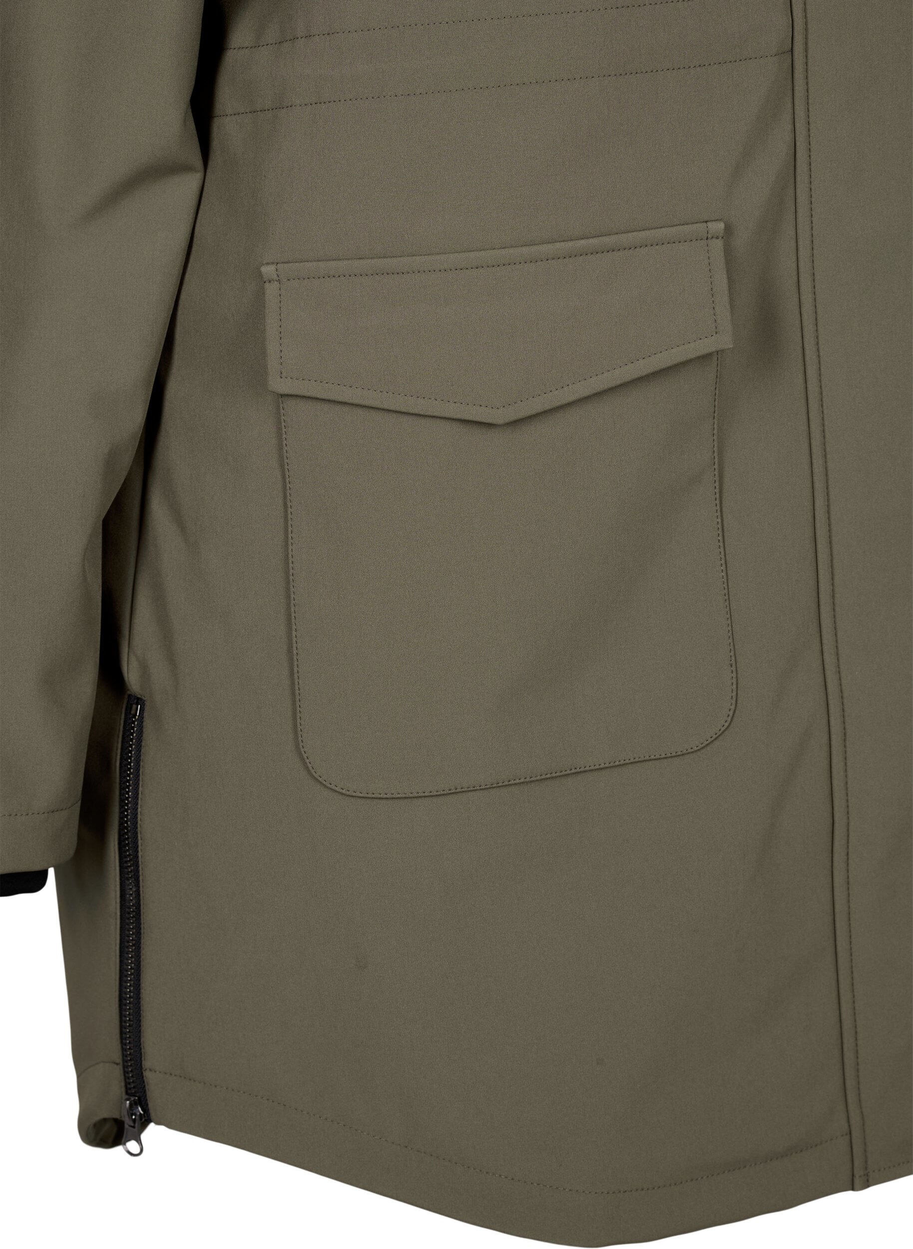 ZizziWasserabweisende Softshell-Jacke mit Steppfutter, Gr&uuml;n, Packshot image number 3