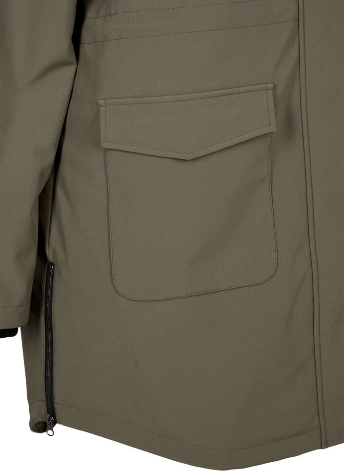 Wasserabweisende Softshell-Jacke mit Steppfutter, Grün, Packshot image number 3