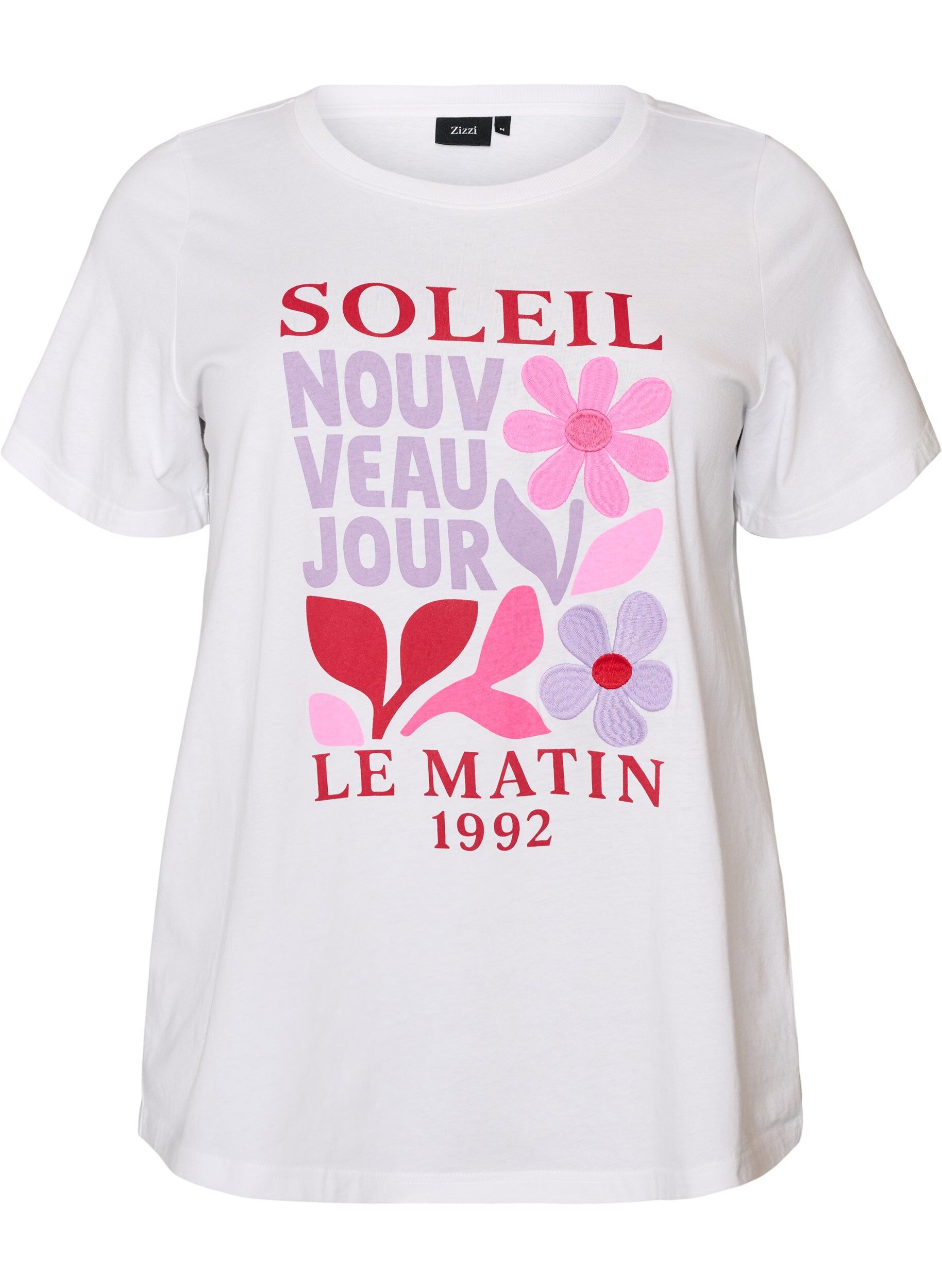 ZizziT-Shirt aus Baumwolle mit Print, Wei&szlig;, Packshot image number 0