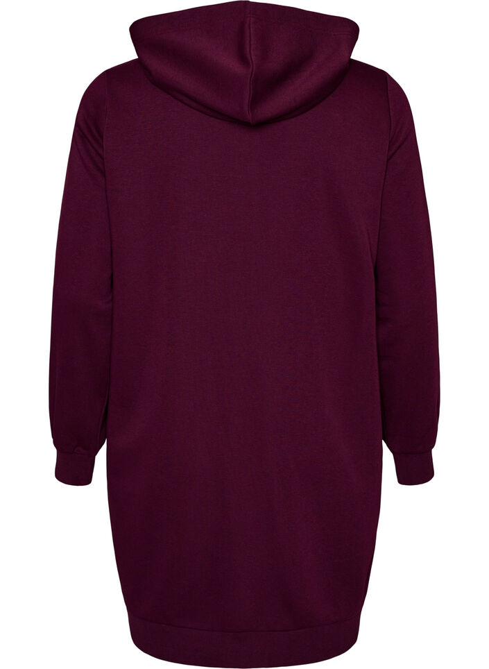 Langer Hoodie mit Rei&szlig;verschluss und Taschen, Lila, Packshot image number 1