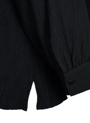 Langärmlige Bluse mit Rüschenkragen, Black, Packshot image number 3