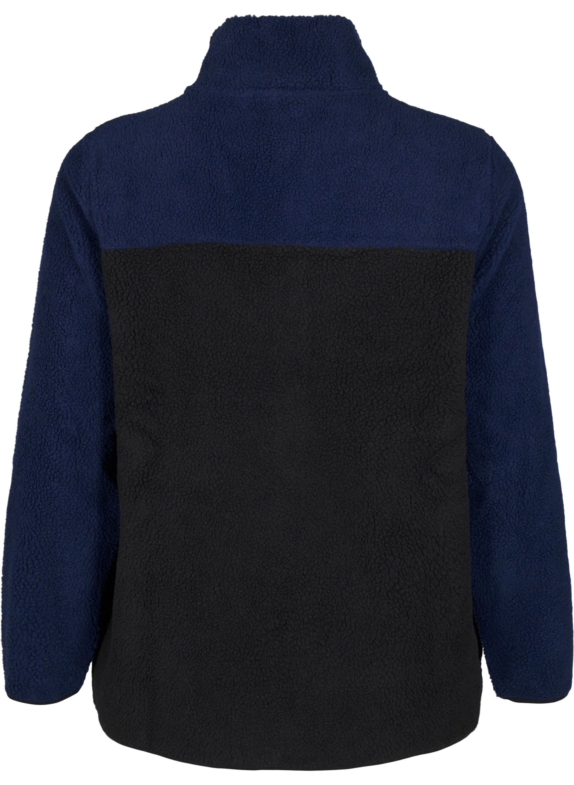 ZizziTeddyjacke mit Farbblock, Night Sky comb., Packshot image number 1