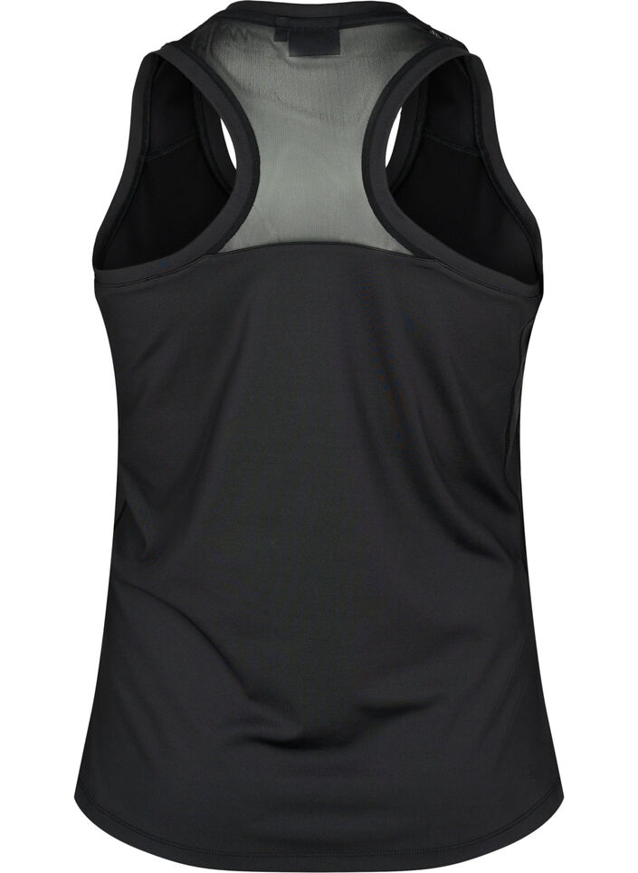 Trainingstop mit Racerback und Mesh, Black, Packshot image number 1
