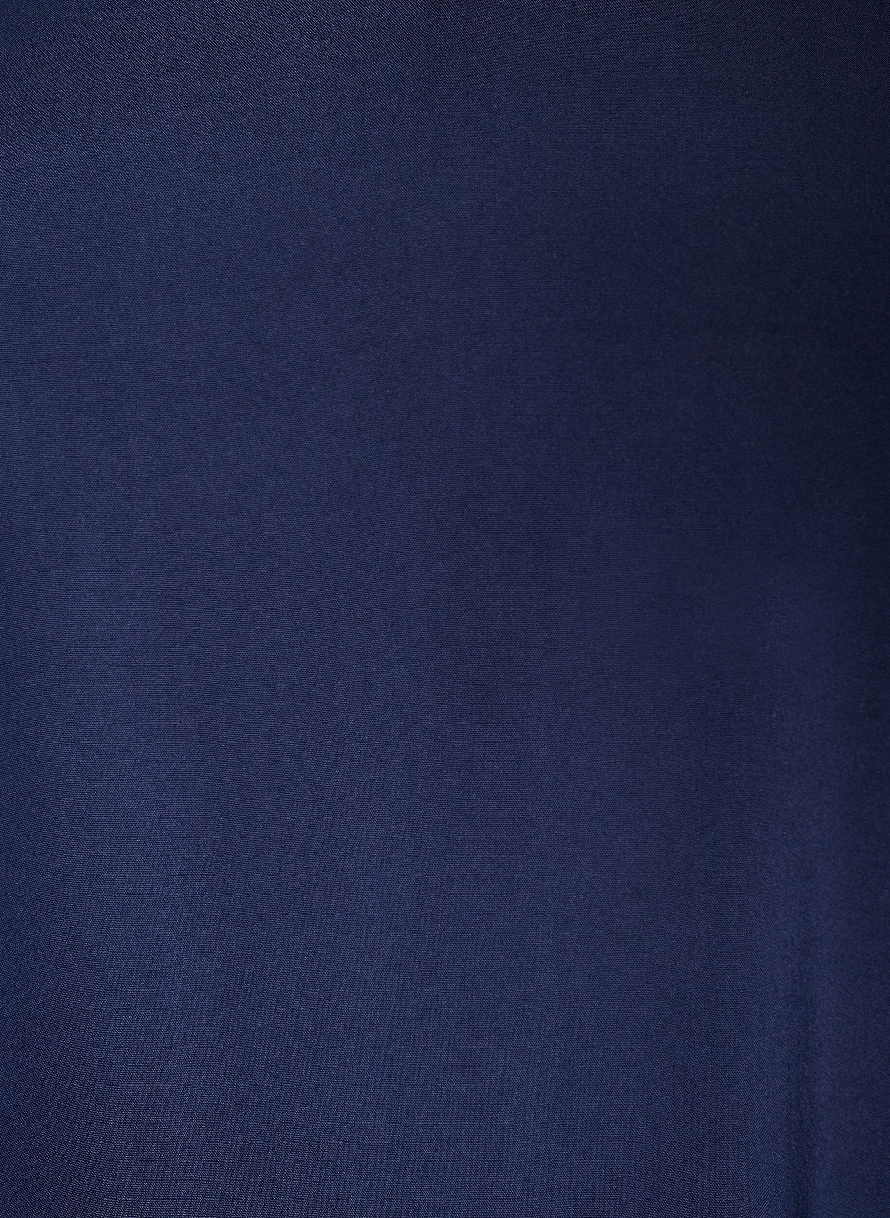 ZizziBluse aus Viskose mit V-Ausschnitt und abgerundetem Saum, Blau, Packshot image number 2