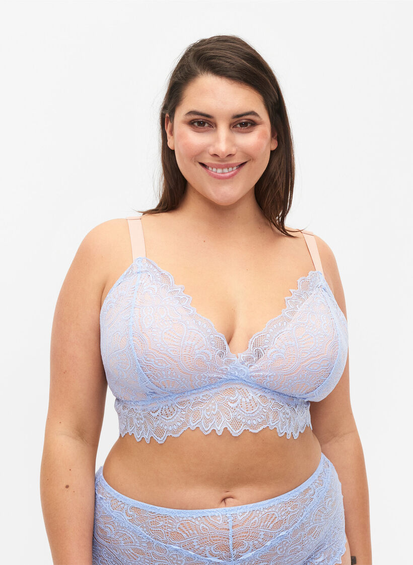 Bralette mit Spitze und weicher Polsterung, Serenity, Model image number 0
