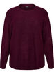 Strickbluse mit V-f&ouml;rmigem Rippenmuster und Schlitzen, Rot, Packshot image number 0