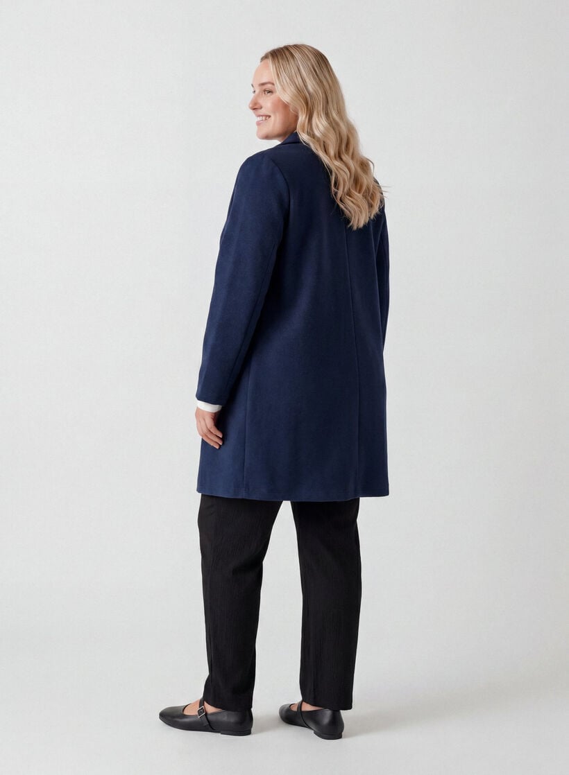 Lange Blazer mit Taschen, Blau, Model image number 2