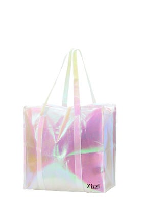 Einkaufstasche mit Reißverschluss, Pink Metallic, Packshot image number 0