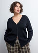 Strickjacke mit 2-Wege-Rei&szlig;verschluss, Schwarz, Model image number 0