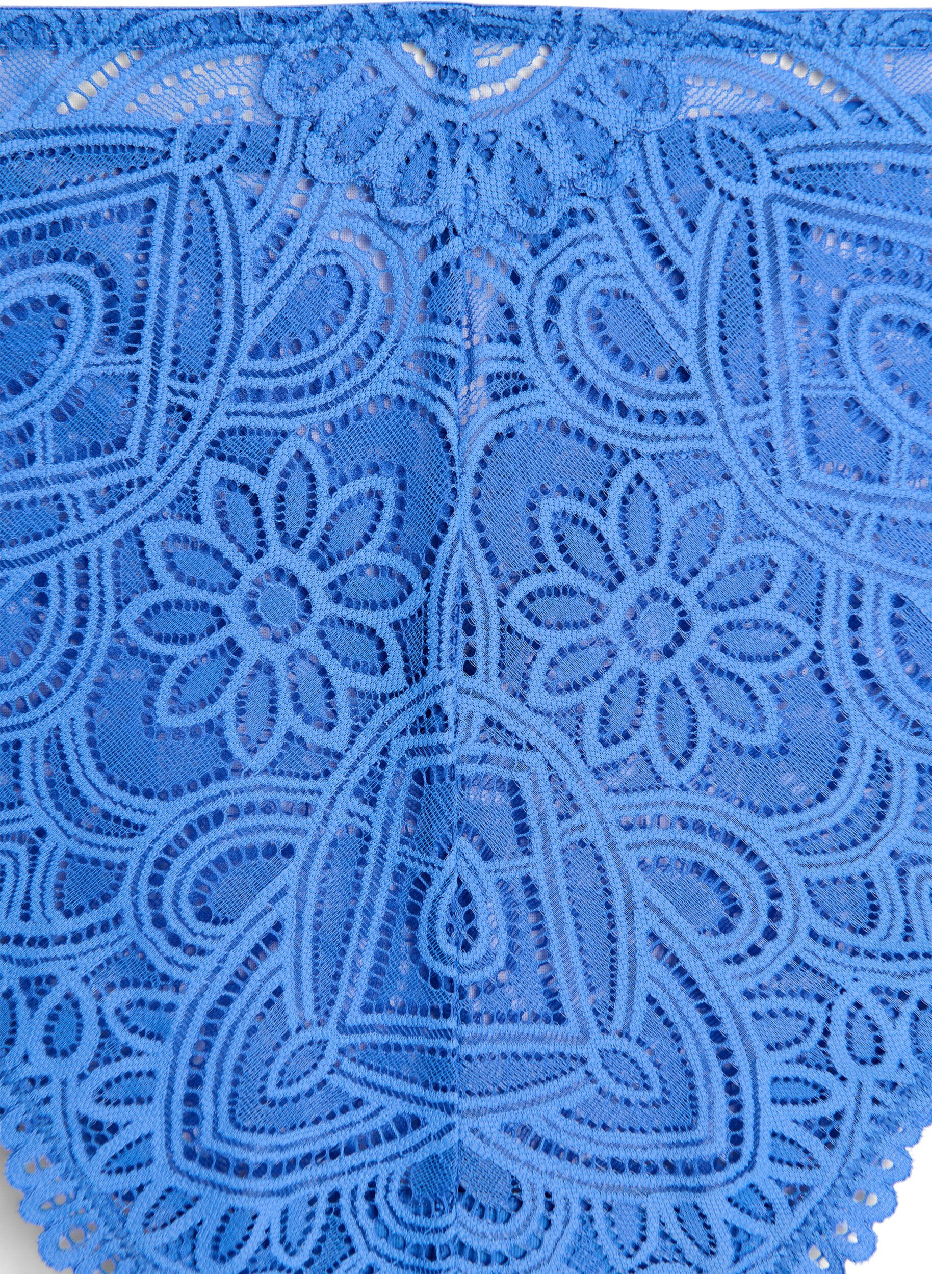 ZizziSpitzen-Brazilian-Slip mit normaler Taille, Blau, Packshot image number 2