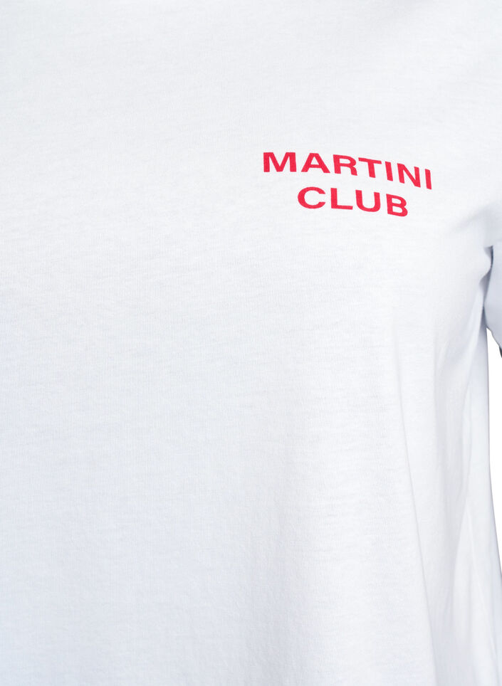 T-Shirt mit Printdetail, Weiß, Packshot image number 2