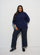 Pullover aus Rippstrick mit Puff&auml;rmeln und Kn&ouml;pfen, Blau, Model image number 1