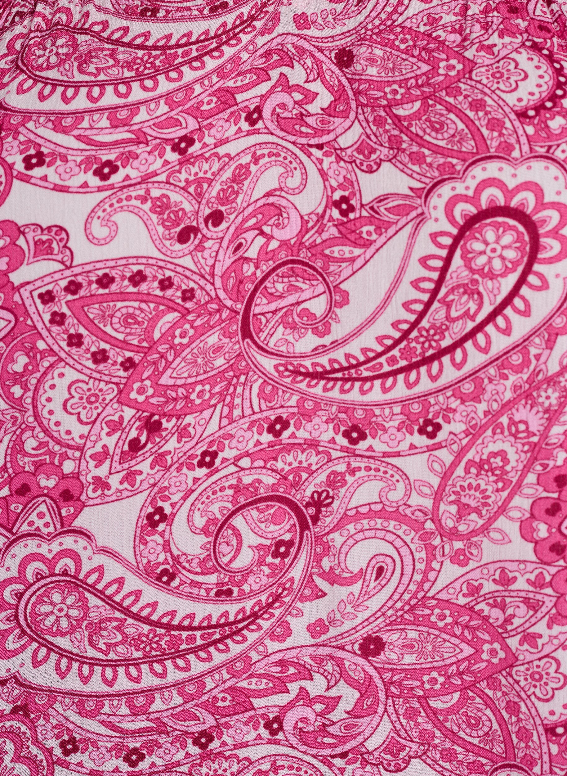 ZizziGemusterte Bluse aus Viskose mit R&uuml;schendetails, Pink, Packshot image number 2