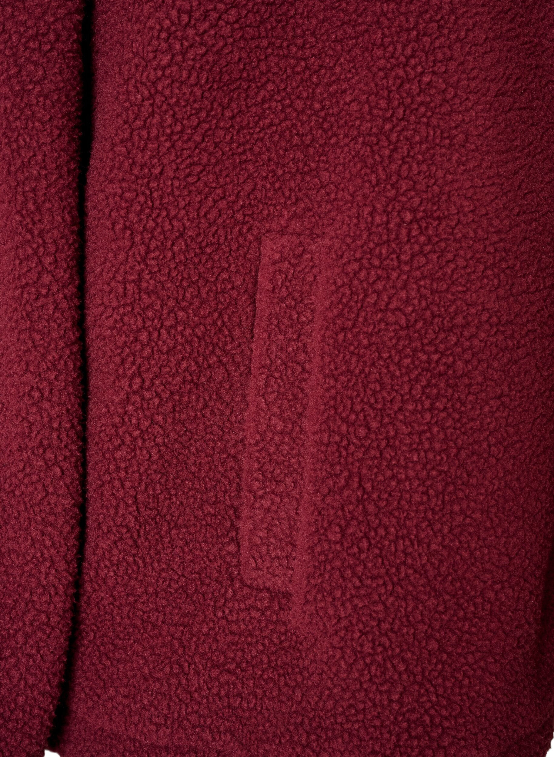 ZizziTeddyjacke mit Details aus Lochstickerei und hohem Kragen, Rot, Packshot image number 3