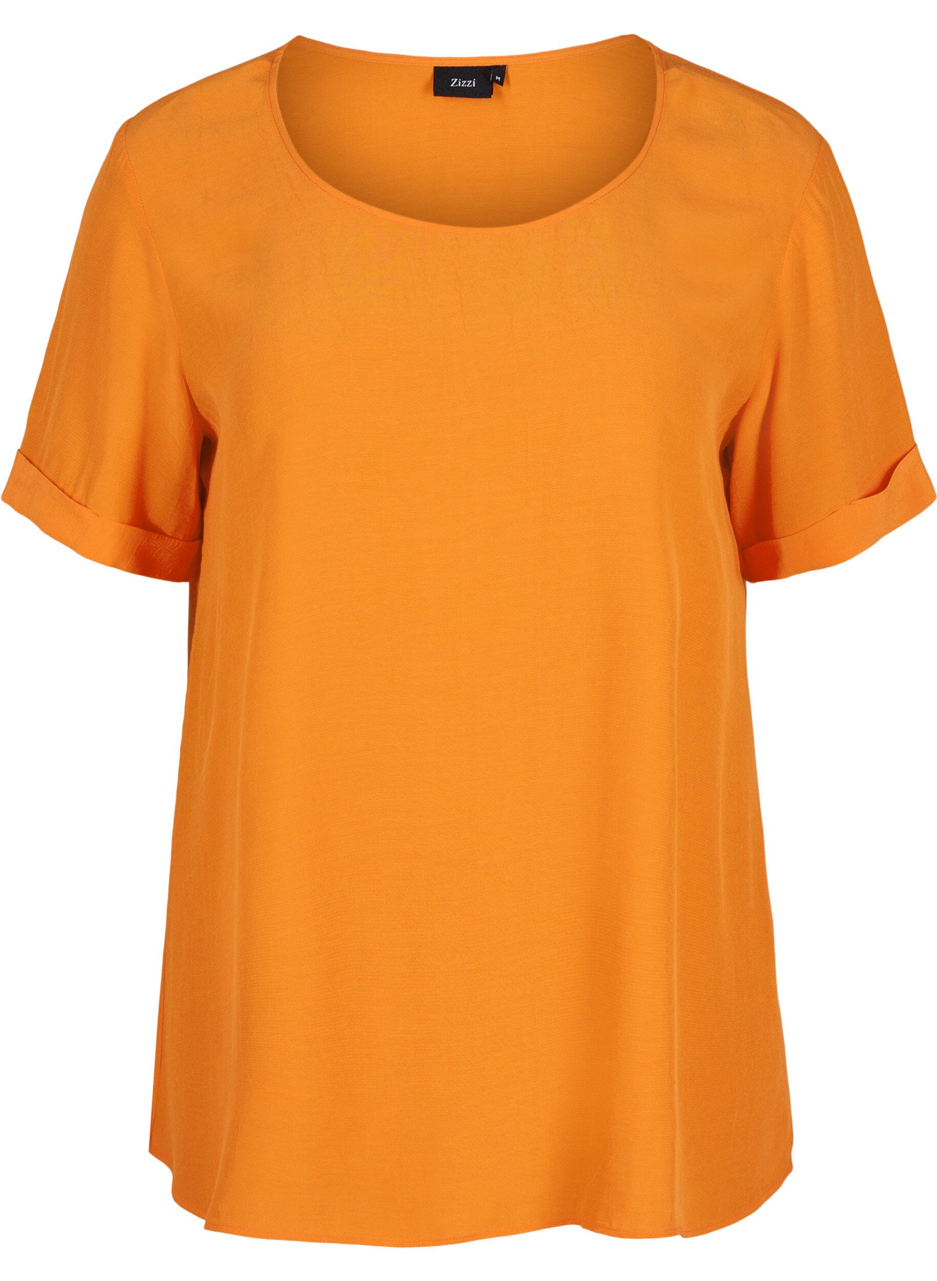 ZizziKurzarm Bluse aus Viskose, Orange Peel, Packshot image number 0