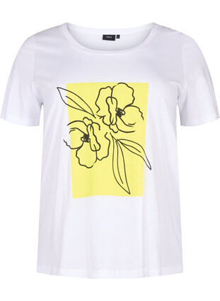 Baumwoll-T-Shirt mit Motiv, B. White w. Sulphur, Packshot image number 0