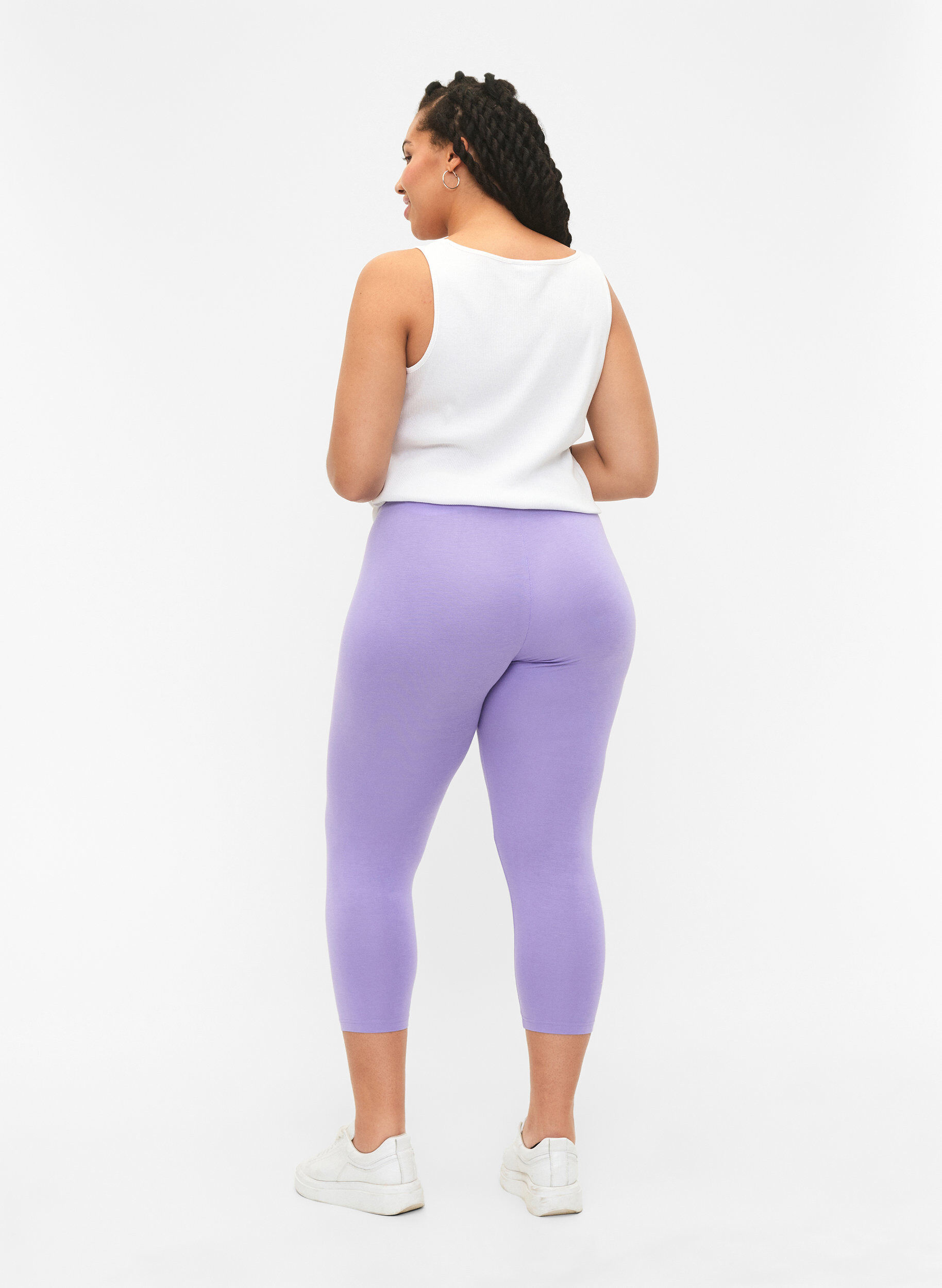 ZizziBasic 3/4-Leggings aus Viskose, Lila, Model image number 2