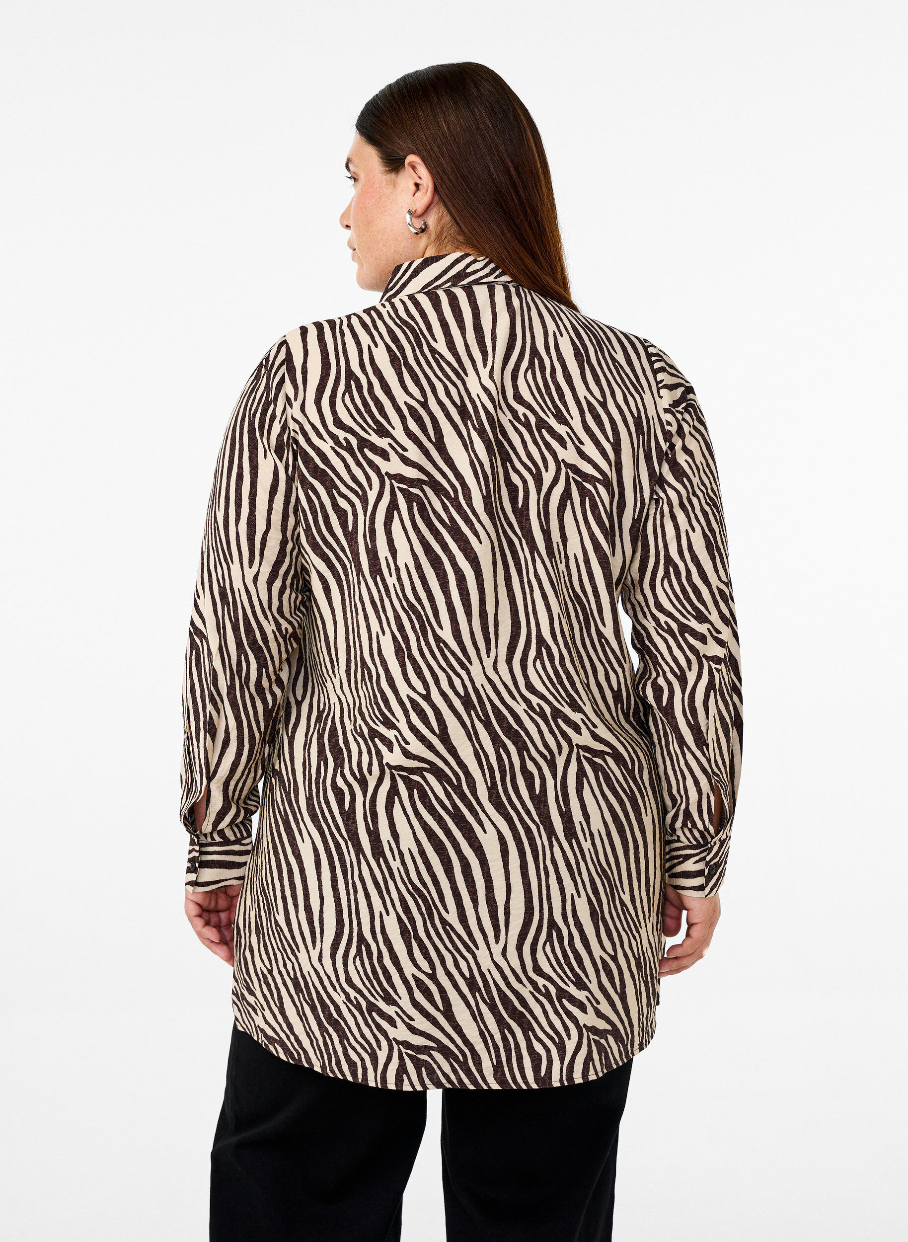 ZizziLange Bluse mit Zebraprint, Braun, Model image number 2
