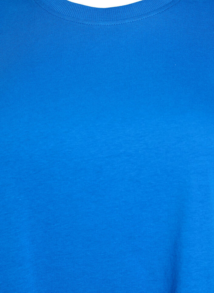 Basic-T-Shirt aus Baumwolle mit Rundhalsausschnitt, Blau, Packshot image number 2