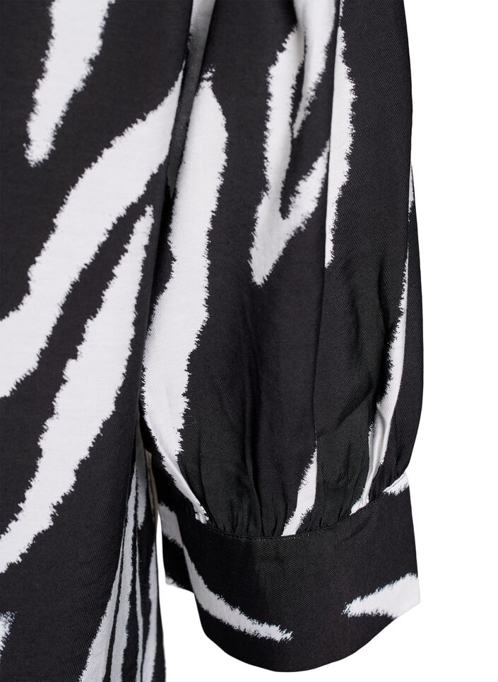 Bluse mit Smock und langen Ärmeln, Schwarz, Packshot image number 3