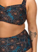 Wattierter Bikini-Oberteil mit Print, Petrol, Model image number 2