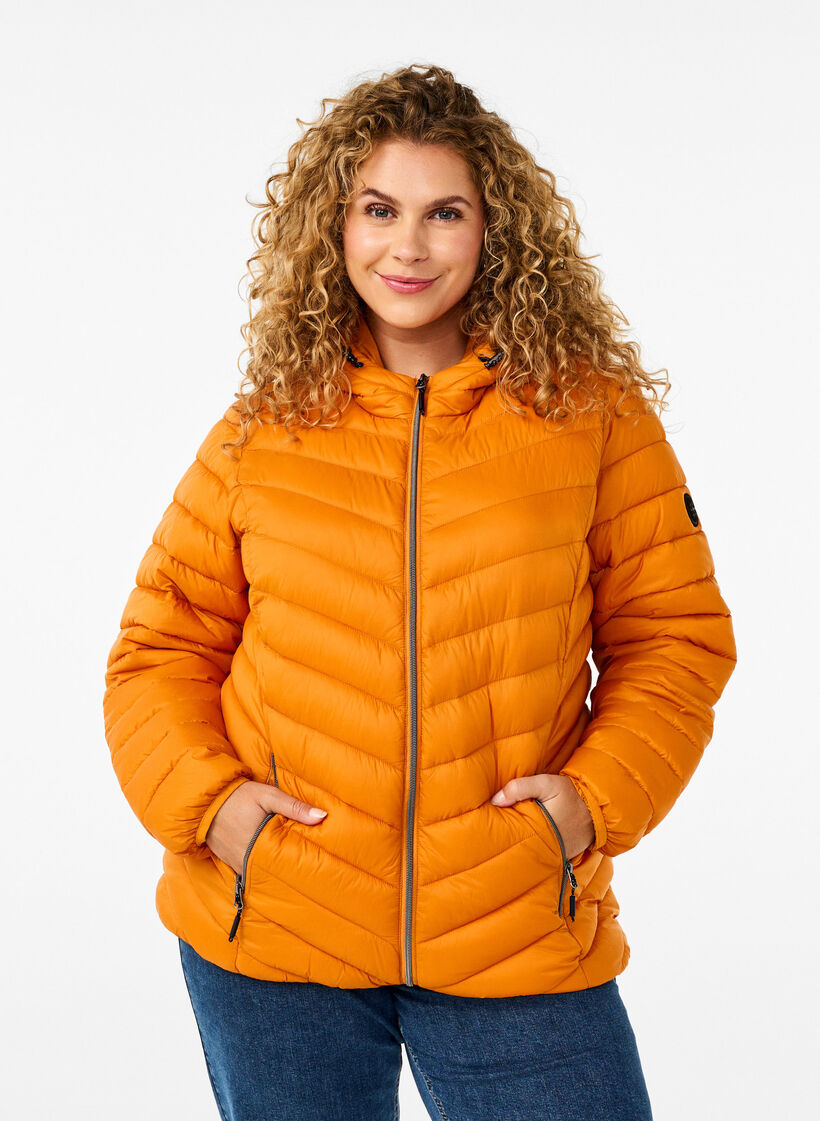 Leichte Jacke mit Kapuze, Orange, Model image number 0