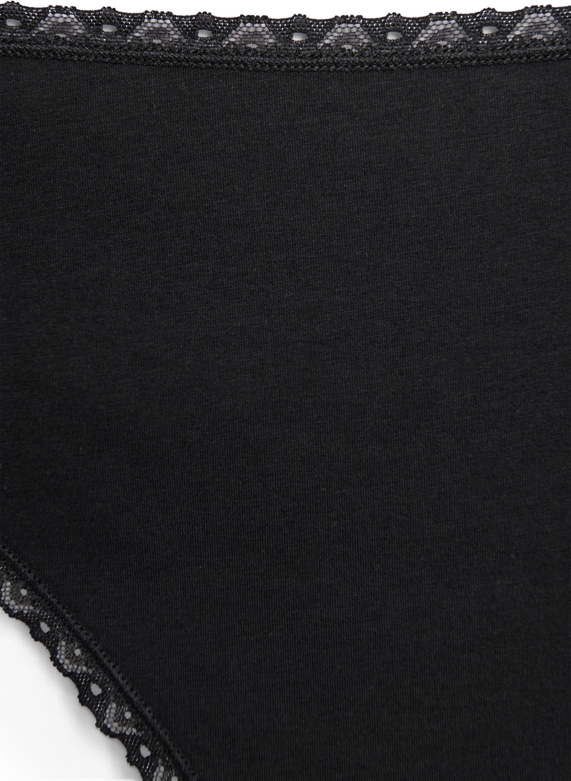 Zizzi3er-Pack Strings mit Spitze, Black, Packshot image number 2