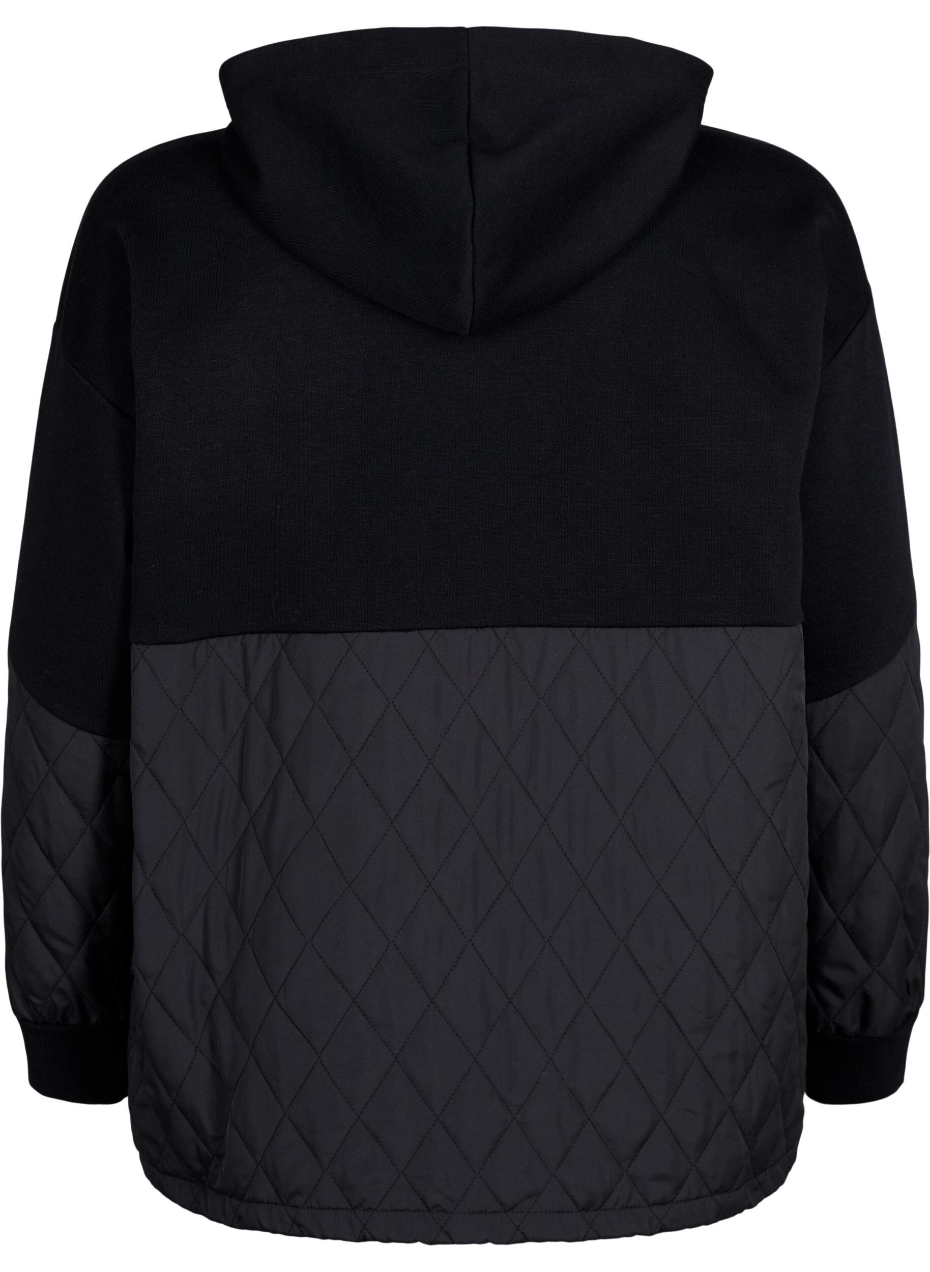 ZizziKapuzensweatshirt mit Steppung, Black, Packshot image number 1