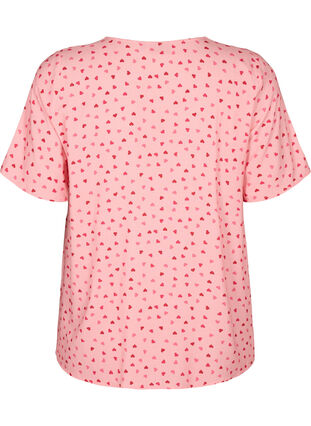 Bedrucktes Pyjama-Oberteil aus Viskose, Pink Icing W. hearts, Packshot image number 1