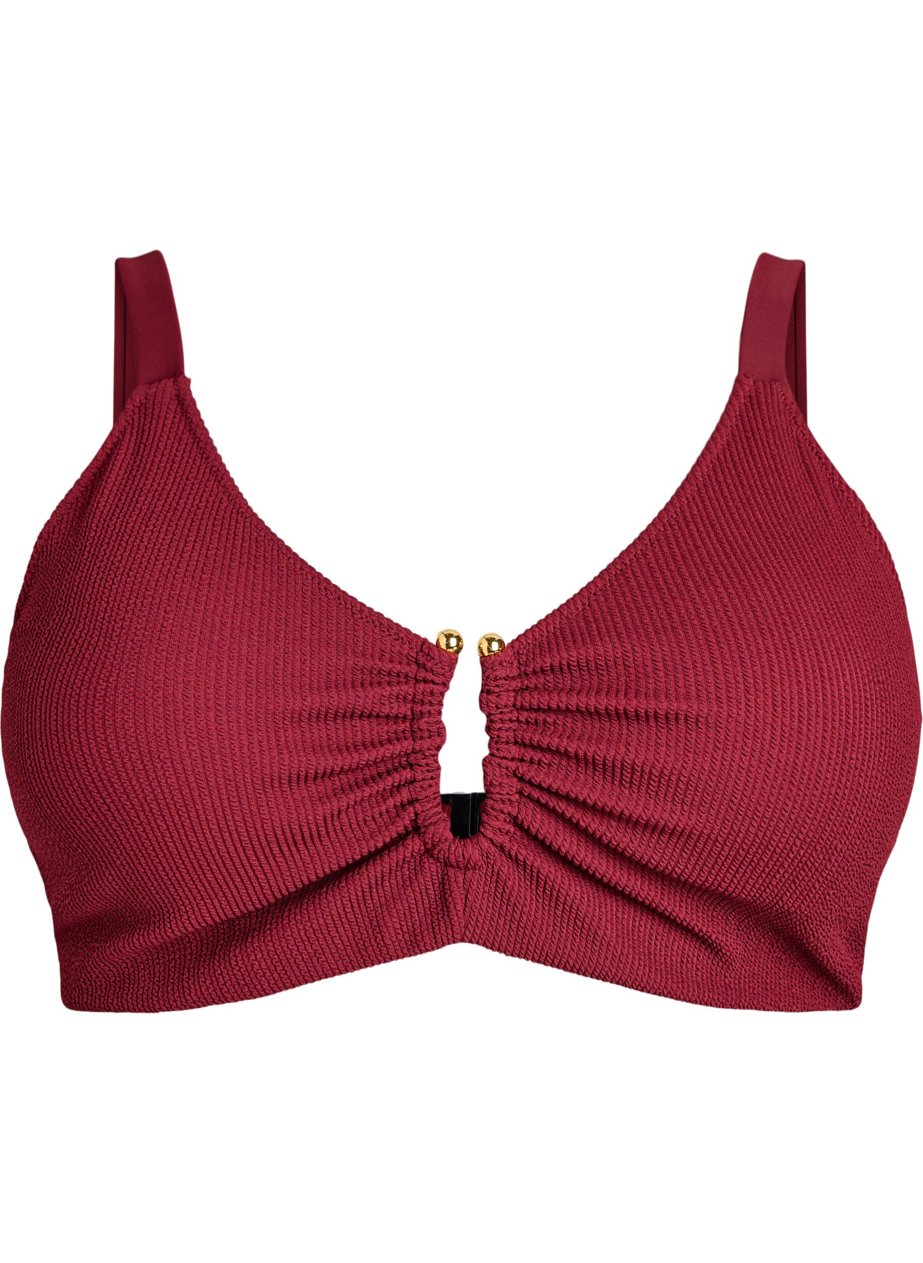 Strukturiertes Bikini Top mit Golddetail