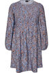 Kleid aus Viskose mit Smock und Allover-Muster, Blau, Packshot image number 0