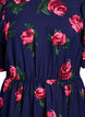 Midikleid mit Rosenprint und kurzen Ballon&auml;rmeln, Blau, Packshot image number 2