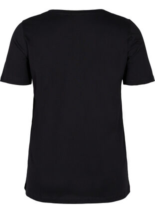 T-Shirt aus Baumwolle mit V-Ausschnitt, Black Love Leo, Packshot image number 1
