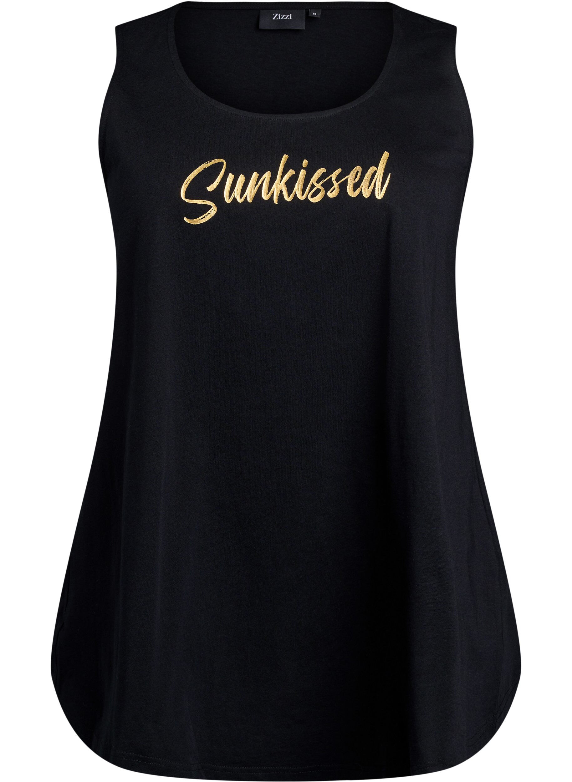 ZizziTop aus Baumwolle mit A-Linie, Schwarz, Packshot image number 0