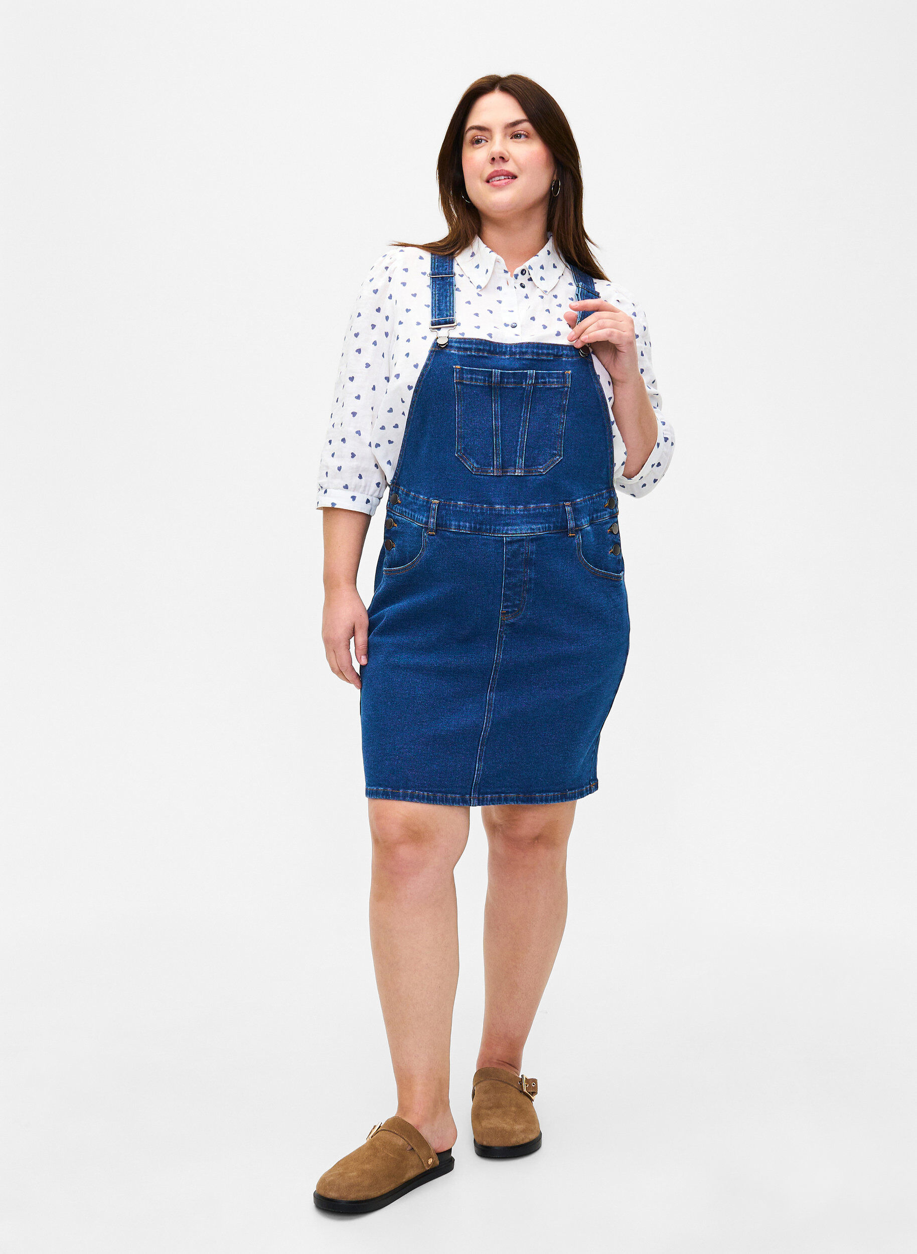 ZizziDenim Dungarees Kleid, Blau, Model image number 1
