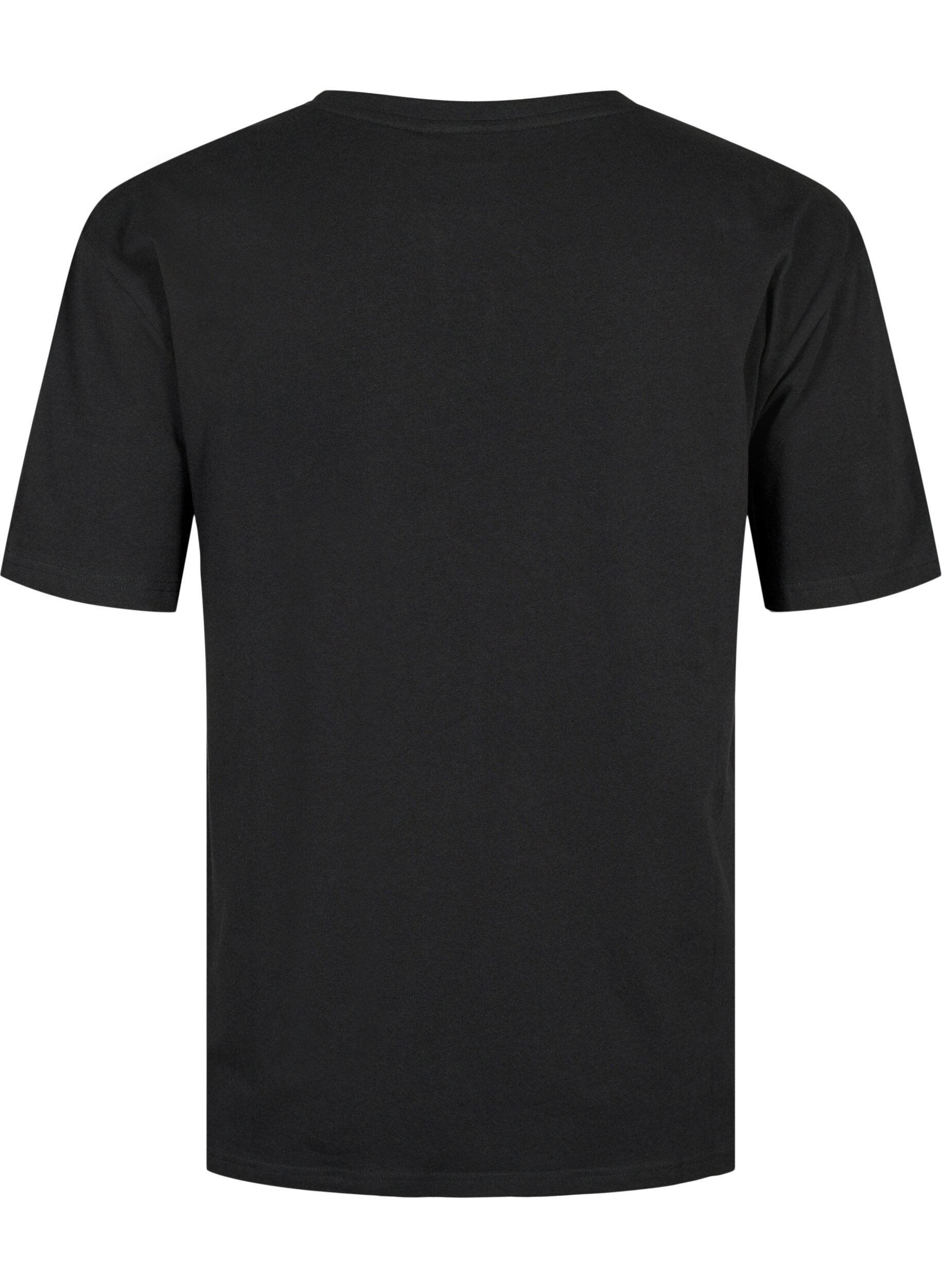 ZizziT-Shirt aus Bio-Baumwolle mit Schmucksteinen, Black, Packshot image number 1
