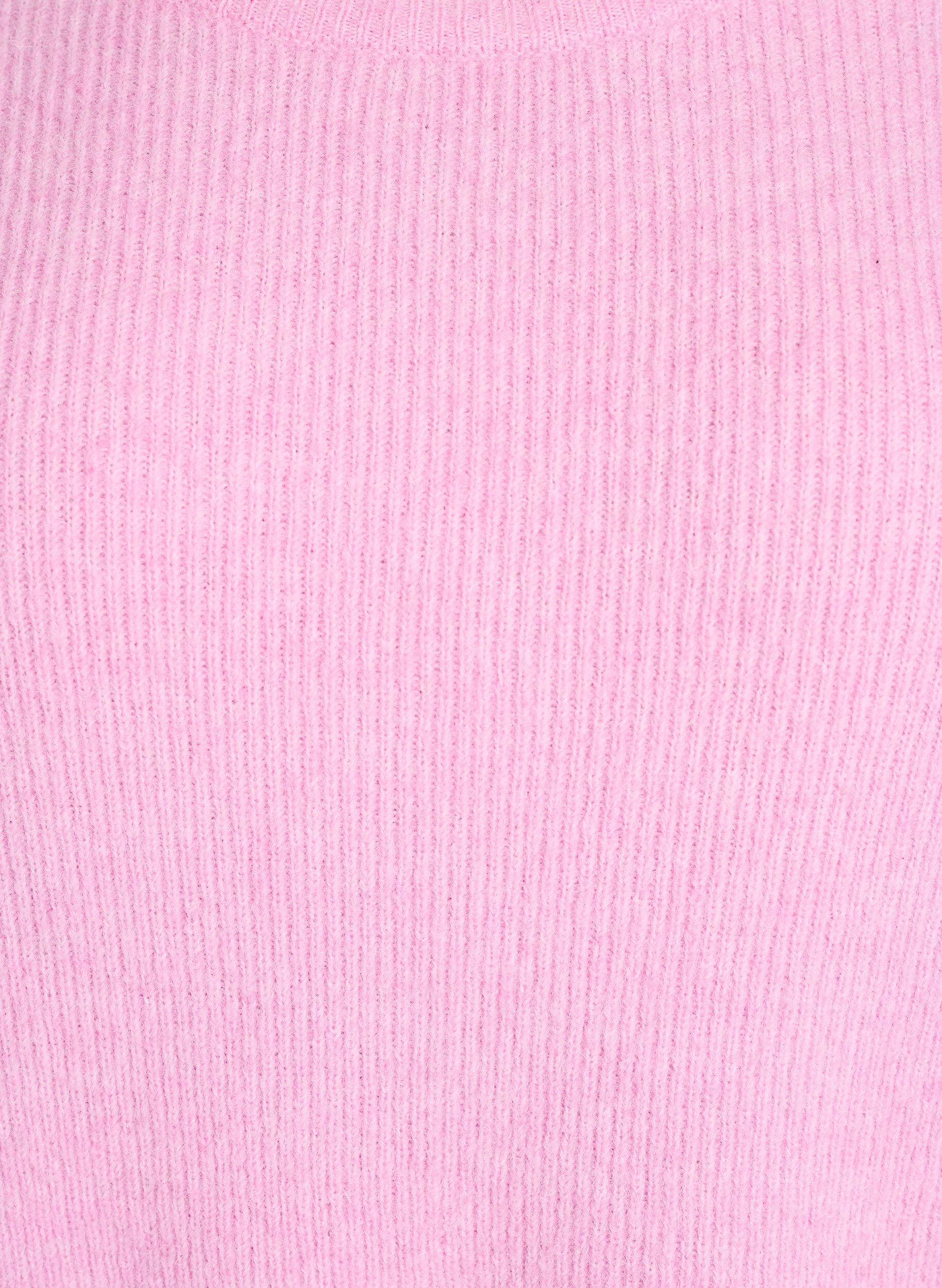 ZizziMelierte Strickbluse mit Rundhalsausschnitt, Pink, Packshot image number 2