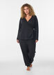 Wickelbluse aus Jersey mit Bindeband, Schwarz, Model image number 1