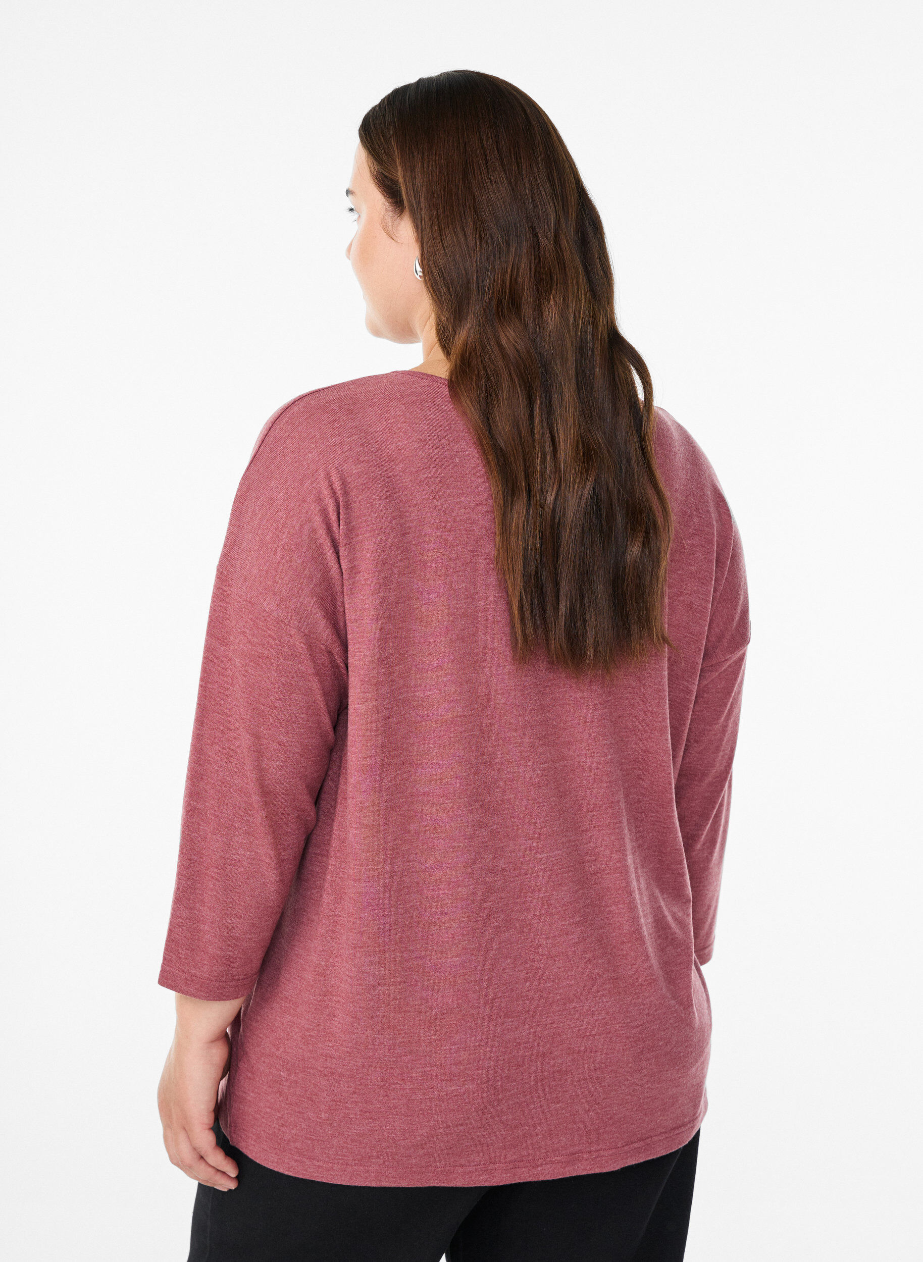 ZizziBluse aus Jersey mit 3/4-&Auml;rmeln, Rot, Model image number 2