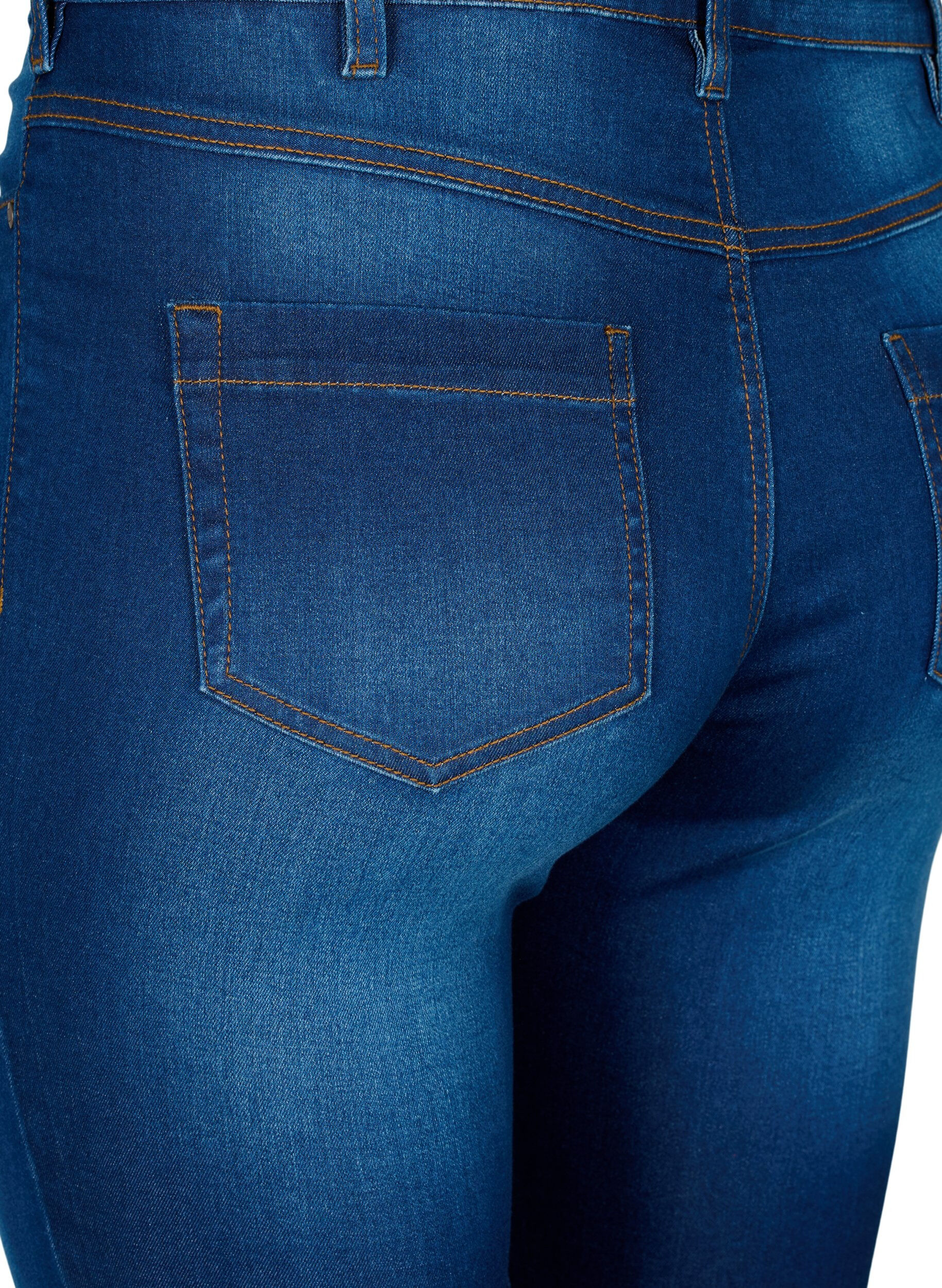 ZizziAmy Caprijeans mit hohem Taille und Super Slim Fit, Blau, Packshot image number 3