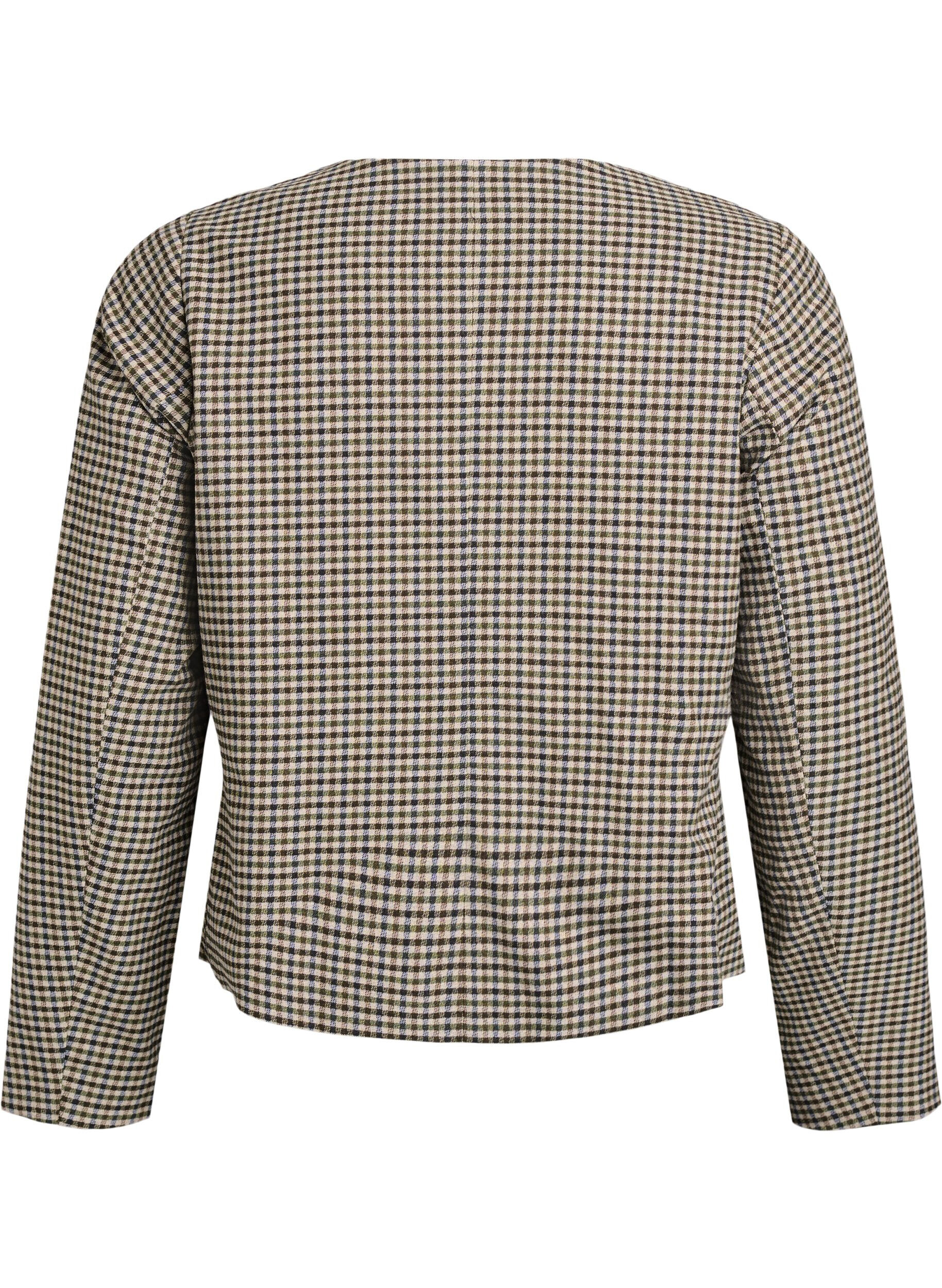 ZizziKurze Jacke mit goldfarbenen Kn&ouml;pfen, Braun, Packshot image number 1