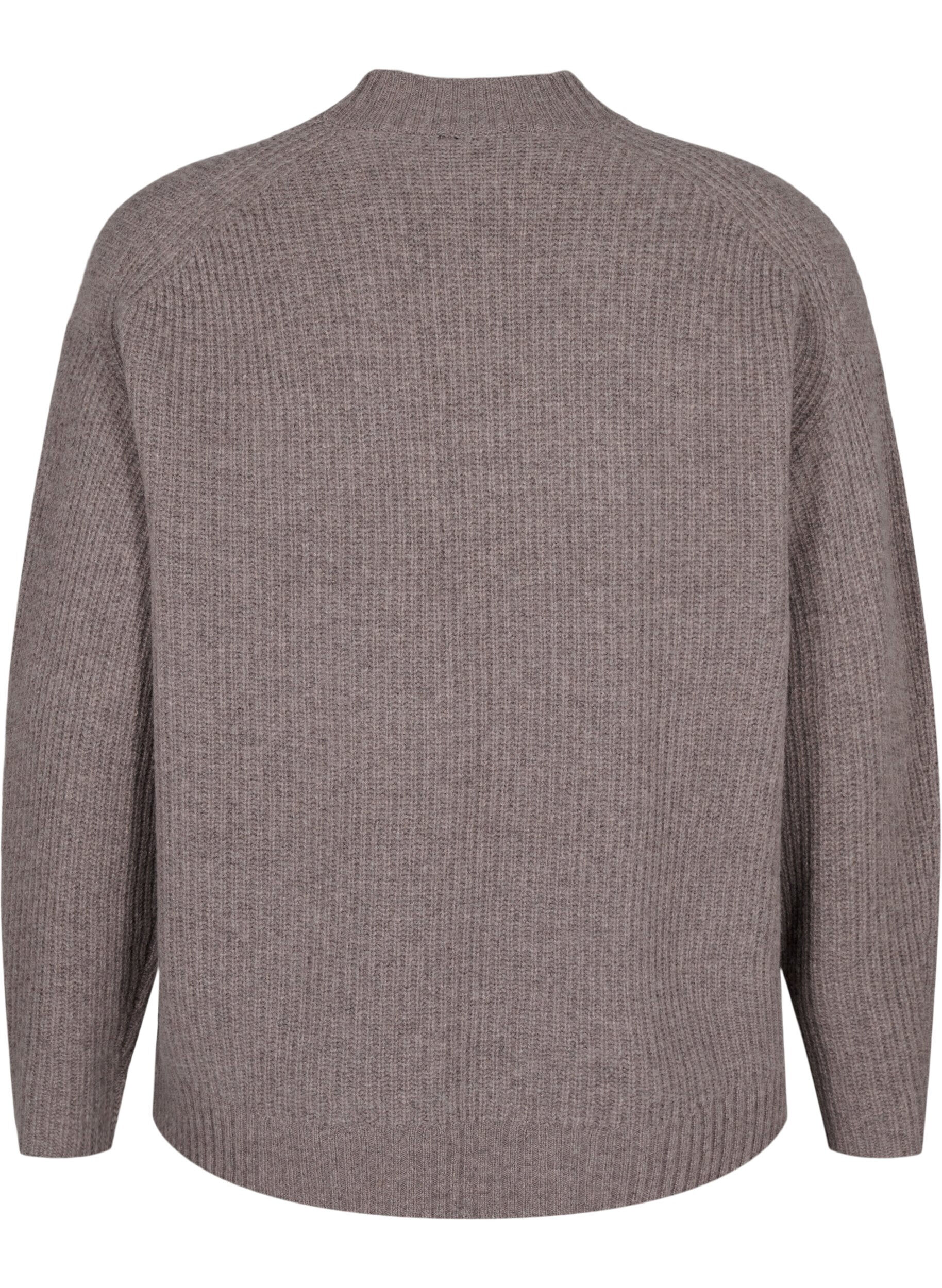 ZizziLockerer Strickpullover aus Merinowolle, Desert Taupe Mel., Packshot image number 1