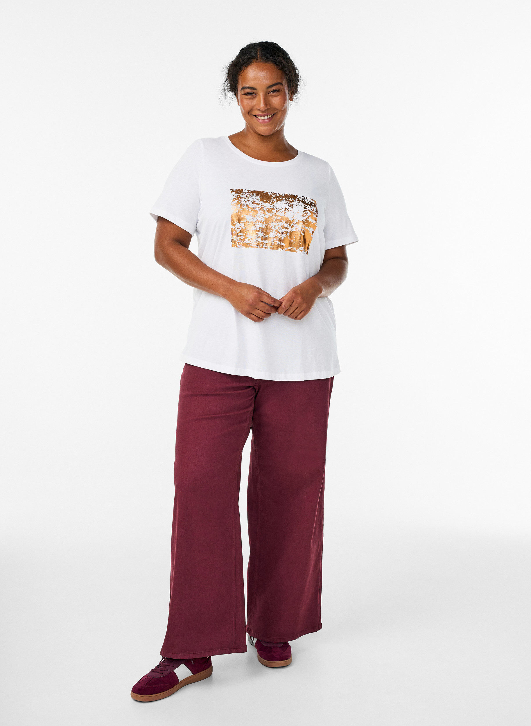 ZizziT-Shirt mit Print, Wei&szlig;, Model image number 1