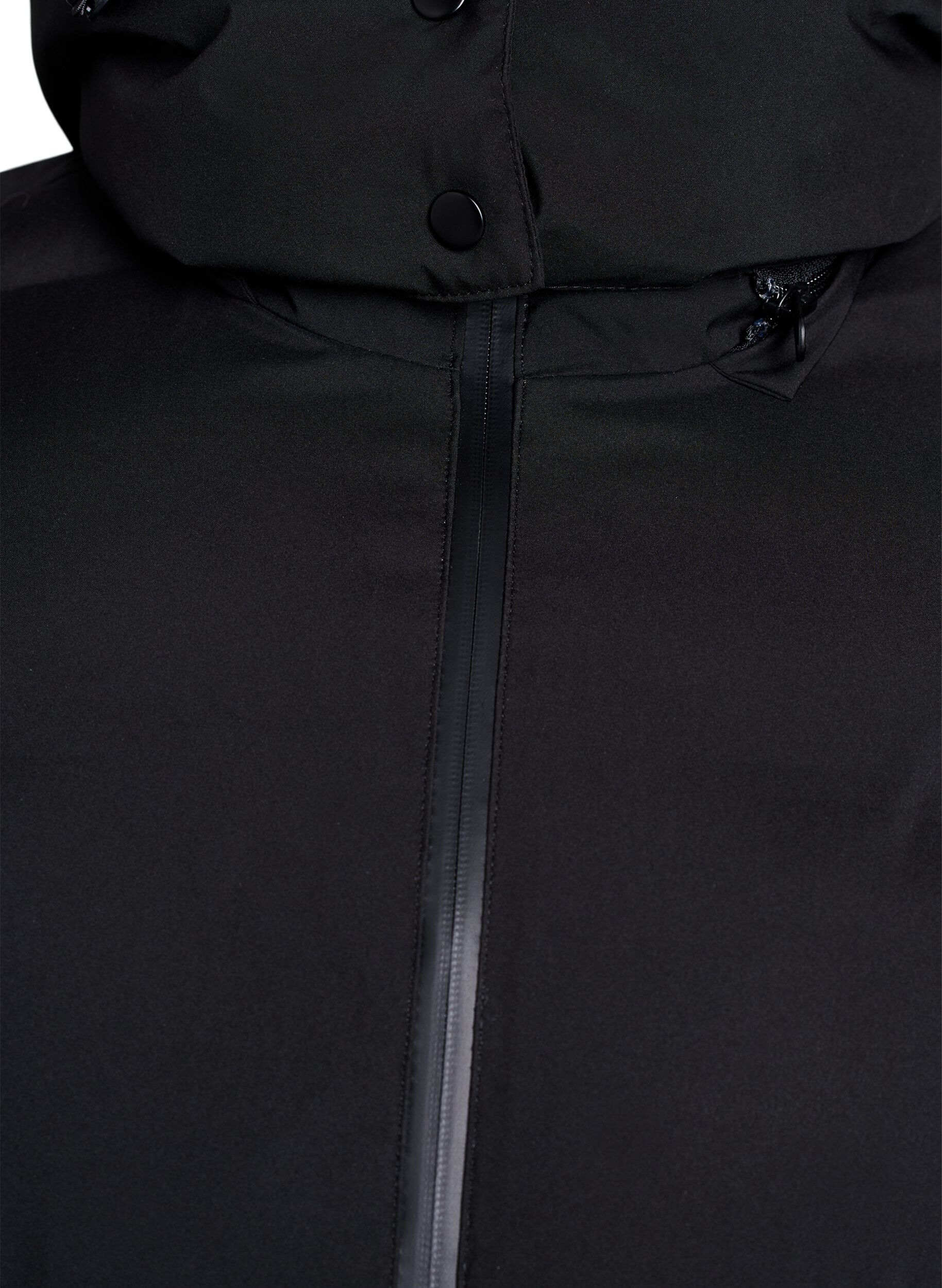ZizziKurze Steppjacke mit abnehmbarer Kapuze, Schwarz, Packshot image number 2